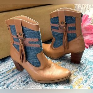 Zeyzani Cowgirl Boots Woven Uppers 8